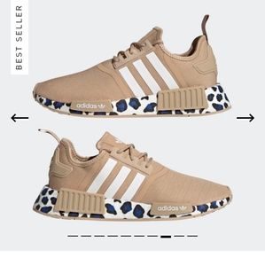 Adidas Womens Running Shoes nmd r1 tan beige nude cheetah leopard size 8